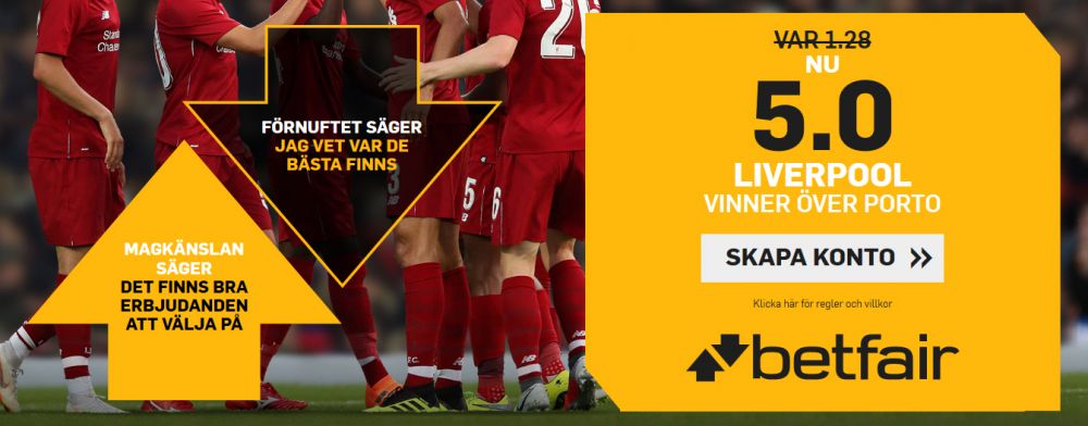 Liverpool - Porto Speltips, tips, champions league, liverpool, betfair