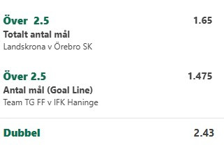 Speltips, odds, betting, fotboll, dagens dubbel, tips på fotboll, bet365