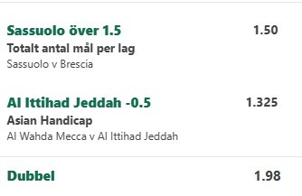 dagens speltips, fotboll odds, Bet Builder, vinnare, målspel, skott på mål, dubbel, Sassuolo vs Brescia, Al Wahda vs Al Ittihad, Southampton vs Bournemouth, Atletico Madrid vs Celta Vigo, West Ham vs Brentford, Antwerpen vs KV Kortrijk, Marseille vs St Etienne, Toulouse vs PSG, bettingtips