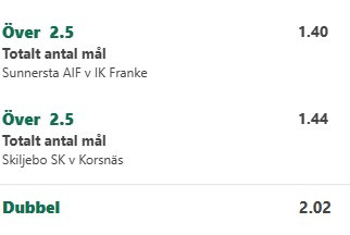 dagens bästa speltips till 2 gånger pengarna, spela hos bet365