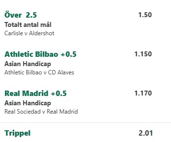 dagens bästa speltips till 2 gånger pengarna, spela hos bet365