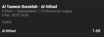 agens speltips, Saudiarabien Professional League, Al Taawon vs Al Ittihad, fotboll odds, bettingtips, fotboll