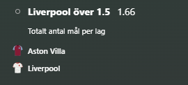 dagens speltips, Aston Villa vs Liverpool,Premier League, målspel, fotboll odds, bettingtips