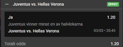Juventus vs Verona speltips – Juventus vinner minst en halvlek. Analys och odds inför matchen i Serie A, spelförslag och snöbollsutmaning.