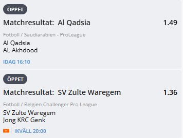 dagens speltips, dubbel, Saudiarabien, belgiska andradivisionen, Al Qadsia, Zulte Waregem, fotboll odds, bettingtips